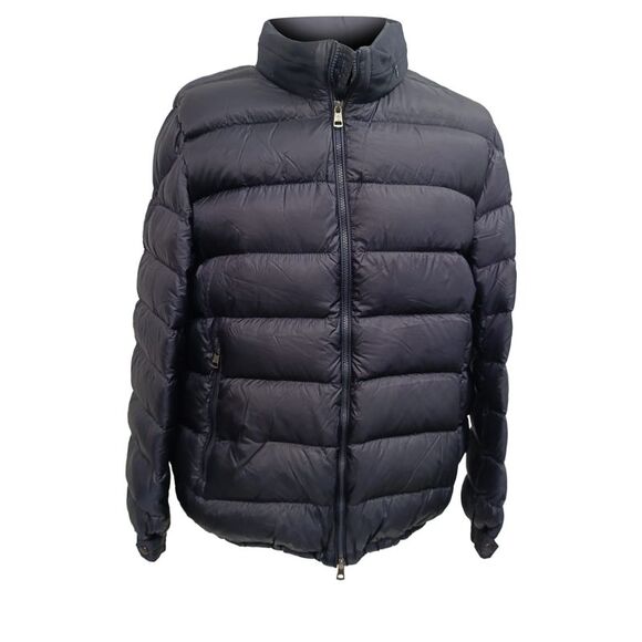 Moncler Rodez Zipped Down Jacket in Navy Blue Polyamide